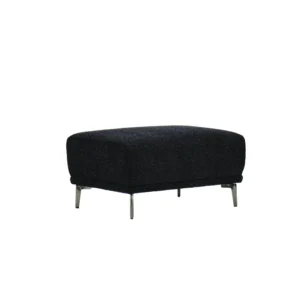 Aluxo Albany Footstool in Black Lux Boucle Fabric