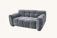 Aluxo Harlem 2 Seater Sofa in Steel Velvet