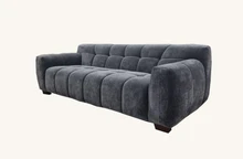 Aluxo Harlem 3 Seater Sofa in Steel Velvet