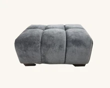 Aluxo Harlem Footstool in Steel Velvet