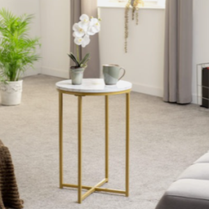 Dallas Side Table Marble/Gold Effect