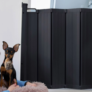 Dogspace Marley Retractable Pet Gate Black