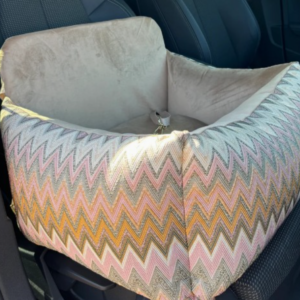 Zigzag Dog Carseat Rose Beige